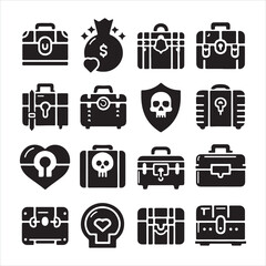 Chest icon silhouette on white background
