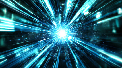 Abstract light pointing to the center, technology theme