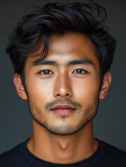 Obraz premium young Asian man, front face 