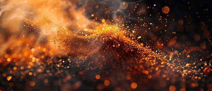 freeze motion of spice explosion black background 