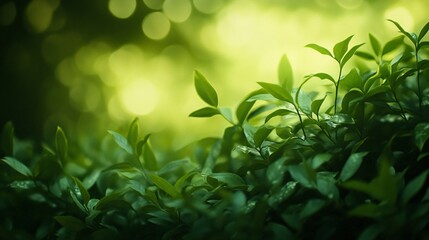 Lush green foliage with a soft, blurred background.