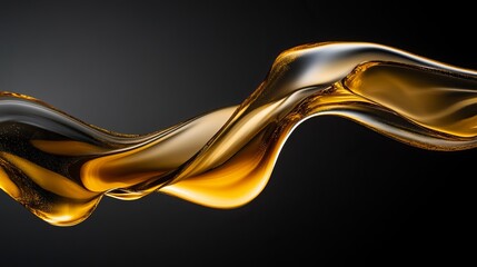 An image of flowing oil captured in a freeze motion technique, set against a gradient black background. The oil forms dynamic and intricate patterns as it flows