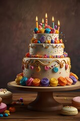 birthday cake with candles