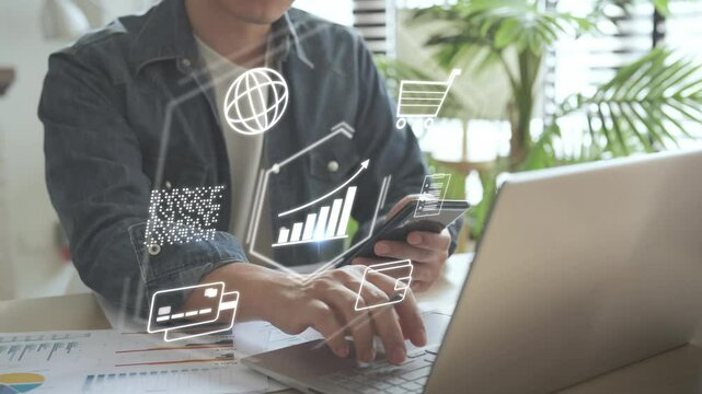 Freelancer side hustle digital nomad e-commerce online marketing affiliate business work from home make money with mobile phone tablet laptop internet technology