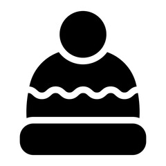 
Illustration showing a black winter hat icon on a white background
