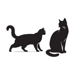 Stylish cat silhouette for creative artistic projects - Cat black vector
