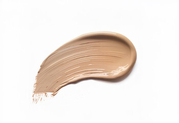 Fototapeta premium Writing 2025 with foundation cream, isolated on white background. Creating a swirl 2025 from foundation. Close up foundation detail photo isolated on white background. 