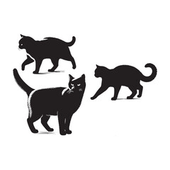 Detailed cat silhouette for innovative artistic applications - Cat illustration - minimallest cat vector
