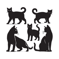 Modern cat silhouette for digital and artistic projects - Cat illustration - minimallest cat vector
