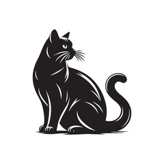 Cat silhouette for versatile and creative applications - Cat black vector