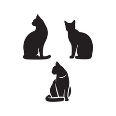 Captivating cat silhouette for modern artistic projects - Cat illustration - minimallest cat vector
