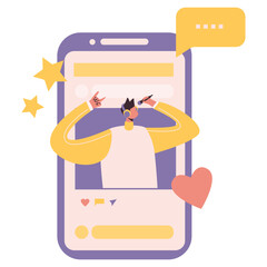 People With Phone Illustration