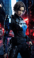 Naklejka premium model posing in the street