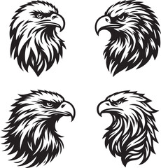 Eagle head silhouette vector design