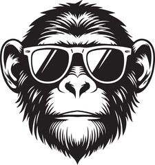 Obraz premium Monkey with sunglass vector design
