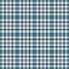 Scrapbook tartan texture plaid, trim seamless vector pattern. Business background check textile fabric in pastel and cyan colors.