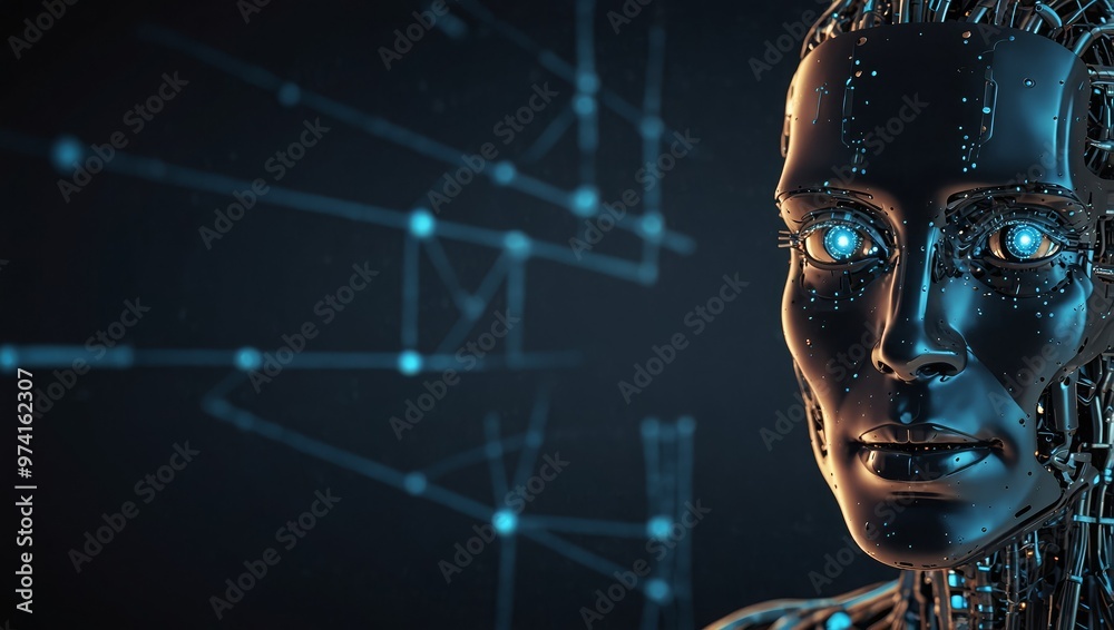 Wall mural artificial intelligence. technology web background