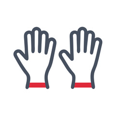 Obraz premium Surgical gloves icon, medical protection theme, with red accents on a white background