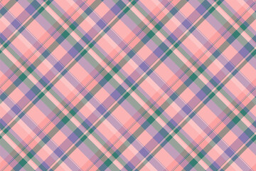 Oilcloth plaid background vector, apartment texture check textile. Tailor fabric pattern seamless tartan in pastel and light colors.