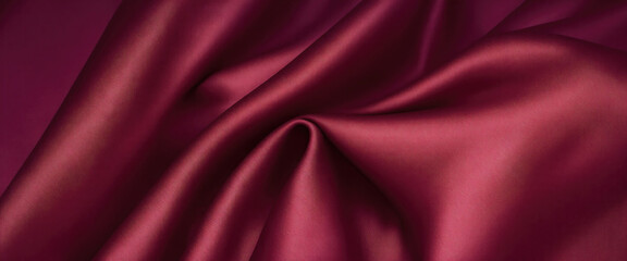 Obraz premium Luxurious Maroon Silk Fabric with Elegant Folds
