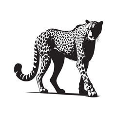 Simplified cheetah silhouette for innovative media applications - Cheetah illustration - minimallest cheetah vector
