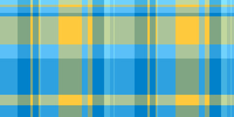 Fashionable background fabric plaid, aesthetic seamless tartan textile. Chic texture check vector pattern in cyan and pastel colors.