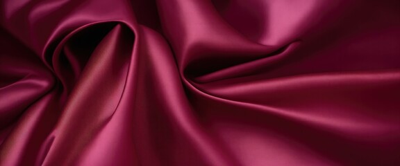 Fototapeta premium Luxurious Maroon Silk Fabric with Elegant Folds