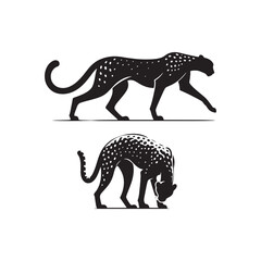 Fototapeta premium Captivating cheetah silhouette for innovative artistic designs - Cheetah illustration - minimallest cheetah vector 