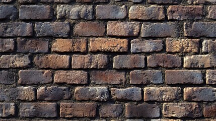 Obraz premium A wall made of weathered old brown brick