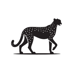 Simplified cheetah silhouette for versatile media purposes - Cheetah illustration - minimallest cheetah vector
