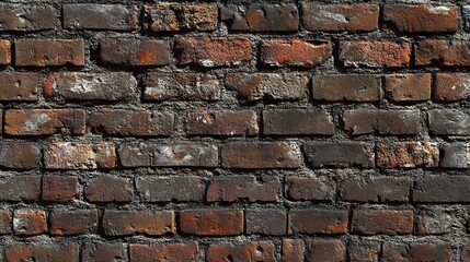 Obraz premium A wall made of weathered old brown brick