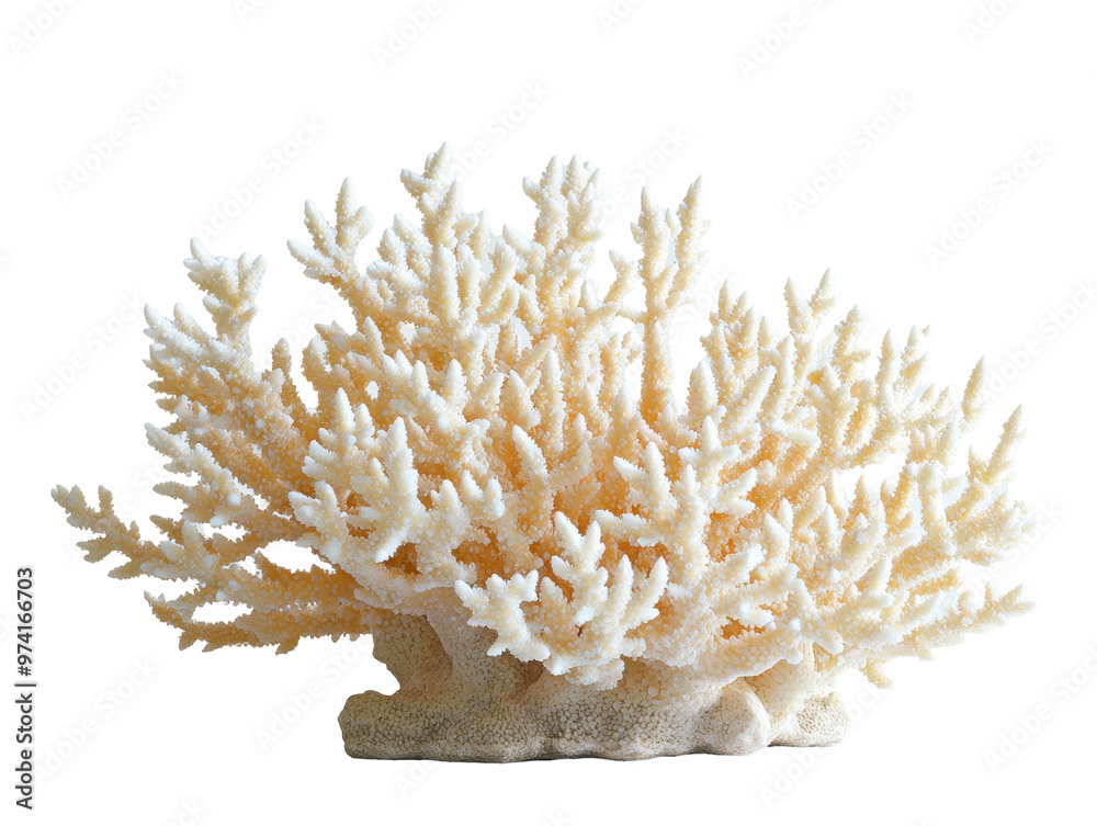 Wall mural ivory coral branch on a transparent background with copy space for text
