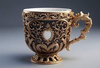 Empty cup of coffee or mug on white background