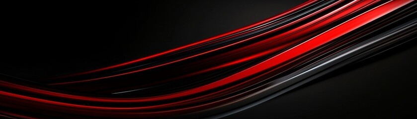 Abstract Red and Black Curved Lines, digital art, red, black, lines, abstract art