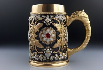 Vintage beer mug isolated on white background