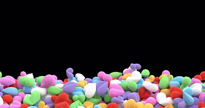 3d Heart Transition On Alpha Channel