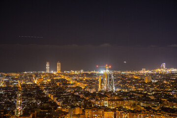 Barcelona, ​​Spain - Caramel Hill overlooking the city at night