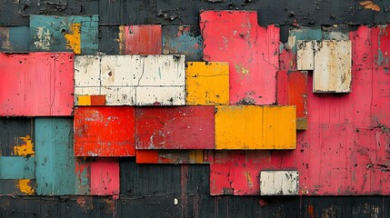 modern collage mixing elements of street art, photography, and abstract textures, creating a unique urban aesthetic
