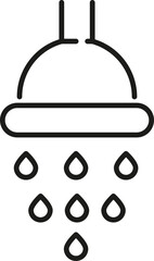 Obraz premium Shower Minimalistic Sign Drawn with Black Thin Line