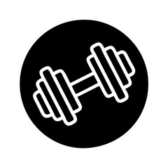 Obraz premium Dumbbell icon design on black background in minimalistic style 