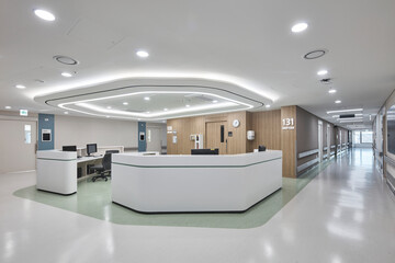 Part of the nurse's station space in a hospital ward