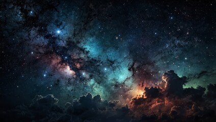 Night sky - Universe filled with stars, nebula and galaxy