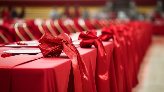 Elegant decoration of wedding tables and hall interior for a memorable celebration