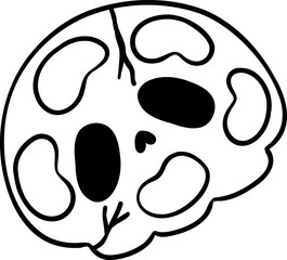 Groovy Retro School Supplies Halloween  color plate cartoon outline
