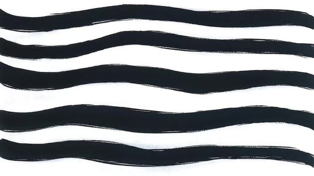 Bold black and white shimmering wavy line scribbles.