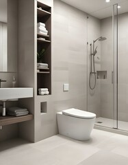 a bathroom with a shower and a tub with a shower head.