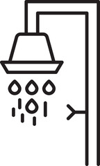 Shower Minimalistic Linear Sign for Design, Apps, Interface, Infographics