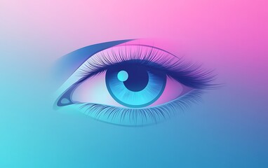 Serene Eye Symbol of Clarity and Inner Calm on Gradient Background - Vector Design