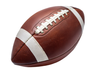 Leather American Football on White Background