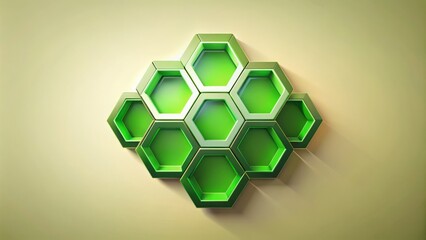 A bold green hexagon on a clean canvas represents growth, innovation, and eco-awareness, embracing harmony between